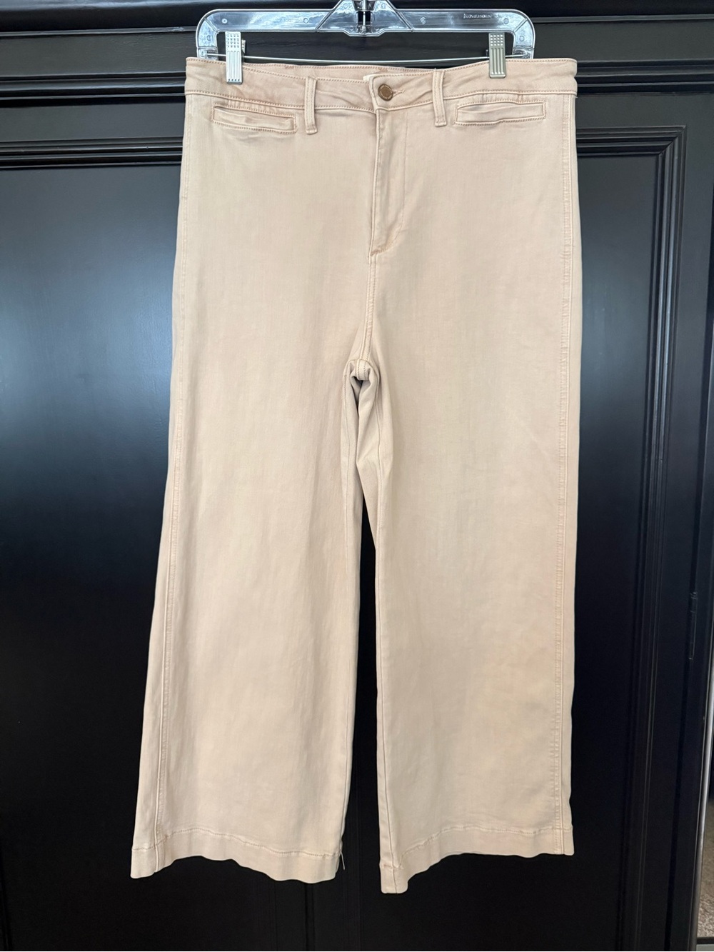 Oat New York Wide-Leg Jeans in Light Beige